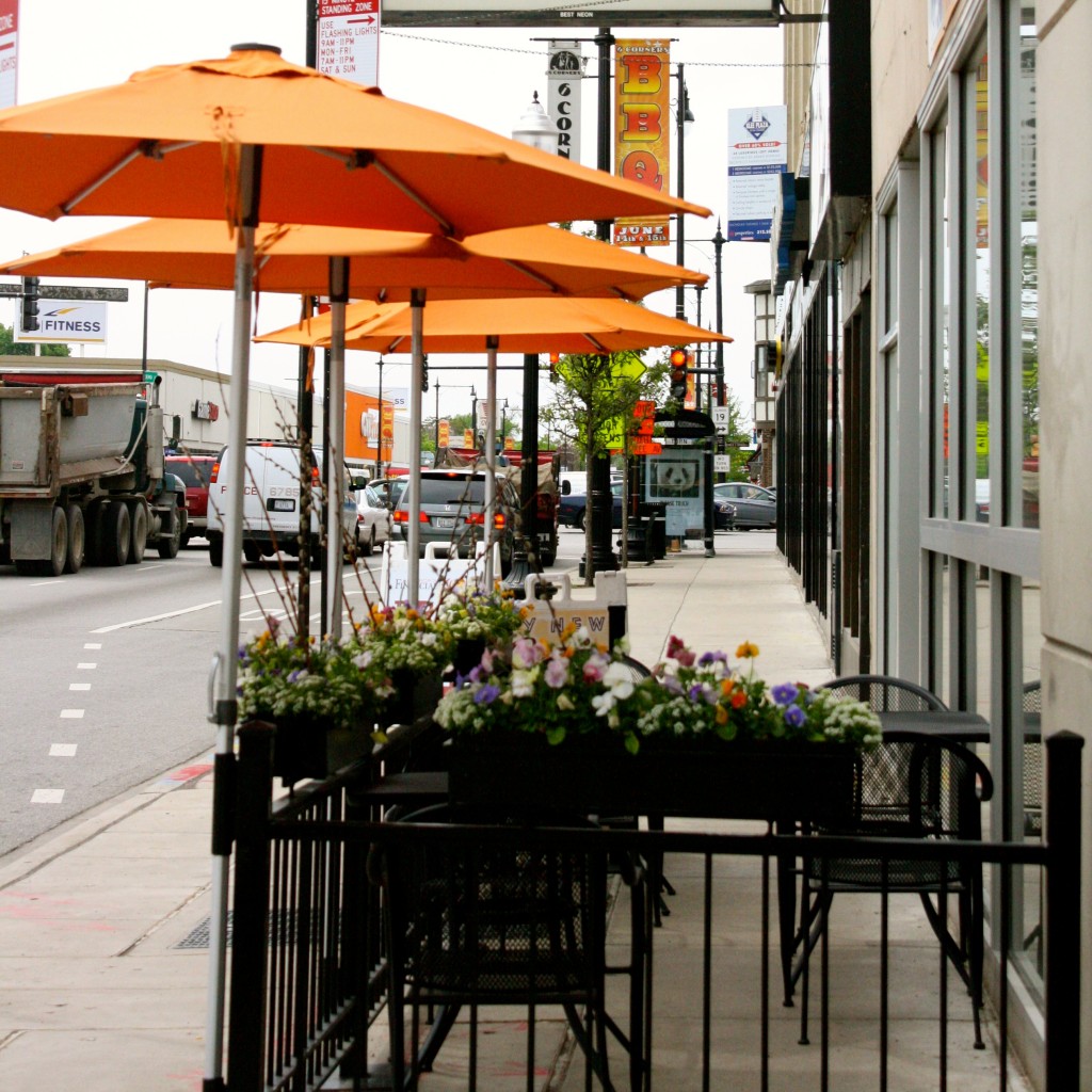 City Newsstand and their sidewalk café will be getting an on-street bike parking corral if $10,000 is raised. 