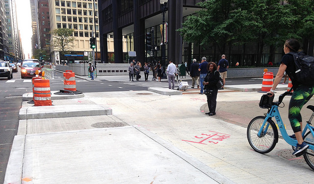What’s the Rationale Behind the Concrete Protection at Randolph/Dearborn?