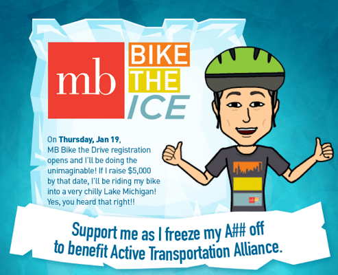 Burke Will Bike Into Icy Lake Michigan to Raise Money for Vision Zero Efforts