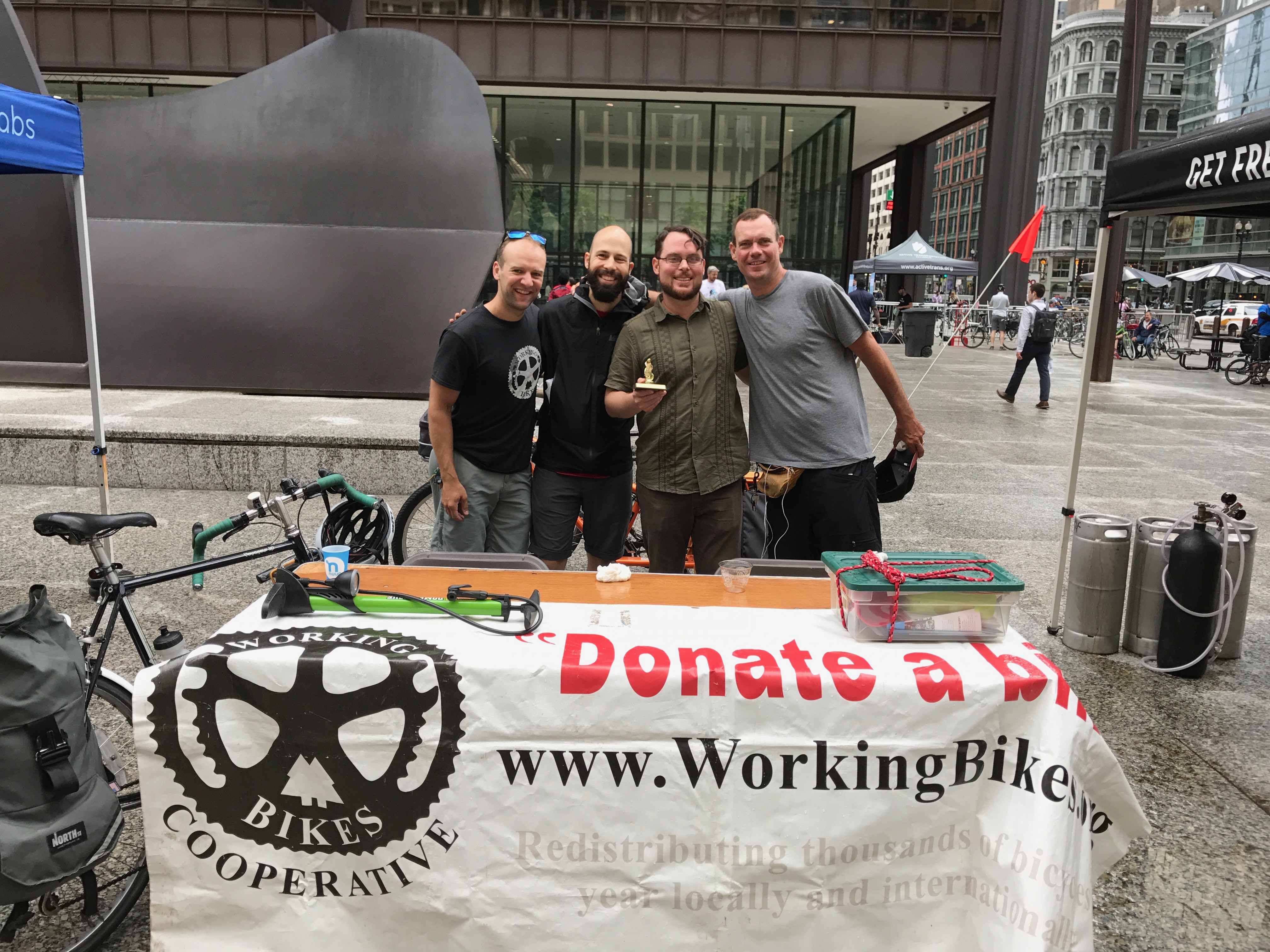 Staff and volunteers from Working Bikes Cooperative. Photo: John Greenfield