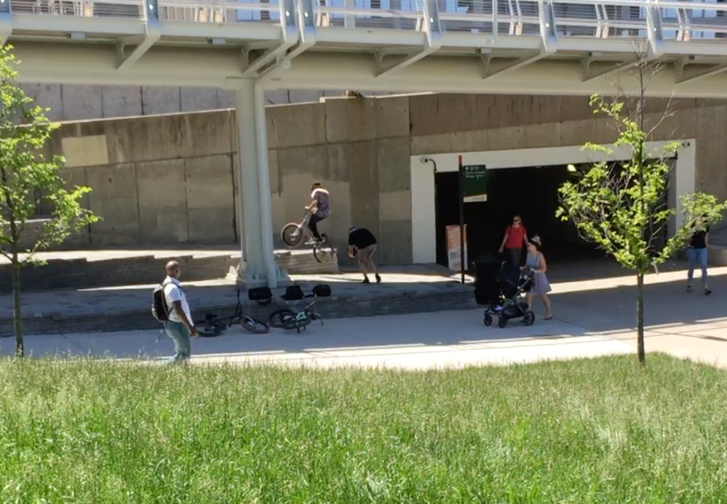 With No Place to Grind Legally, BMXers Have Damaged Navy Pier Flyover Stonework