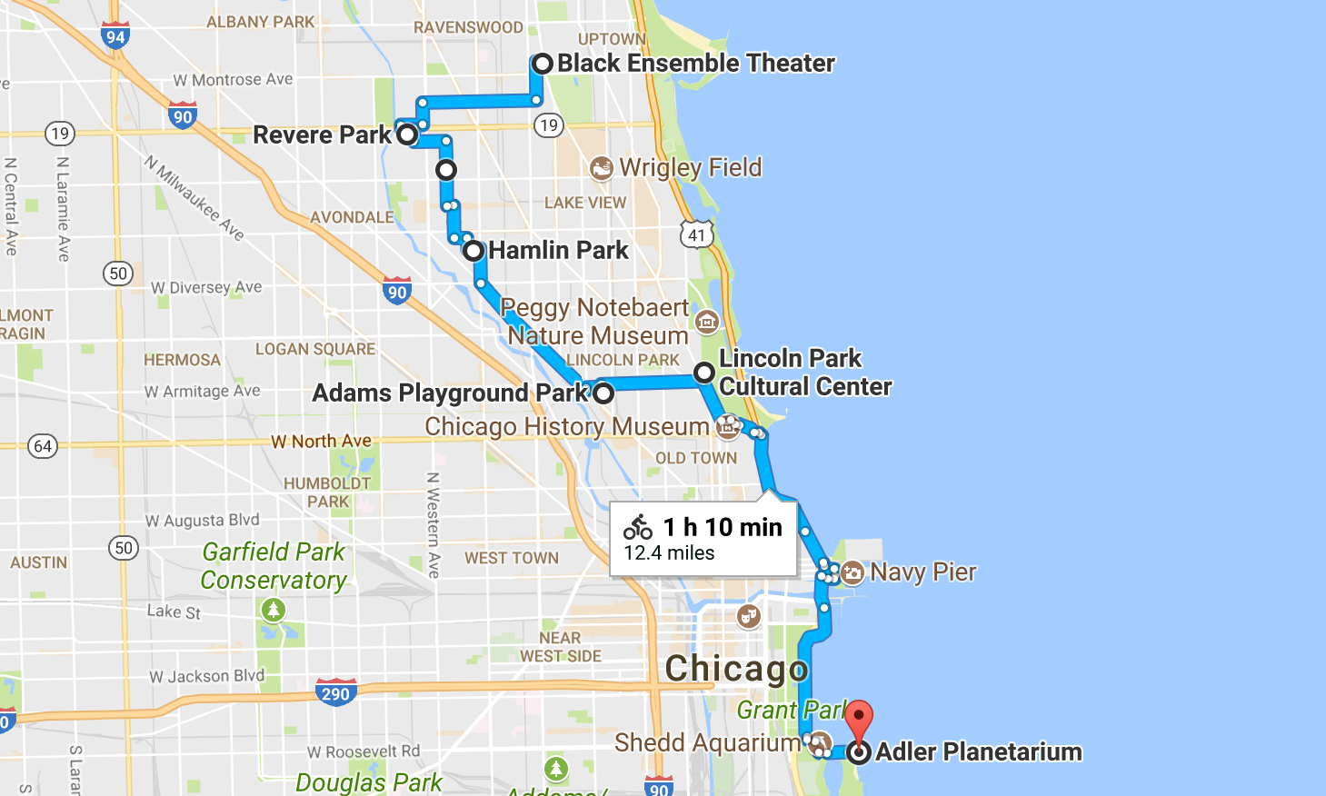 The approximate route of my quest for eclipse glasses. Image: Google Maps