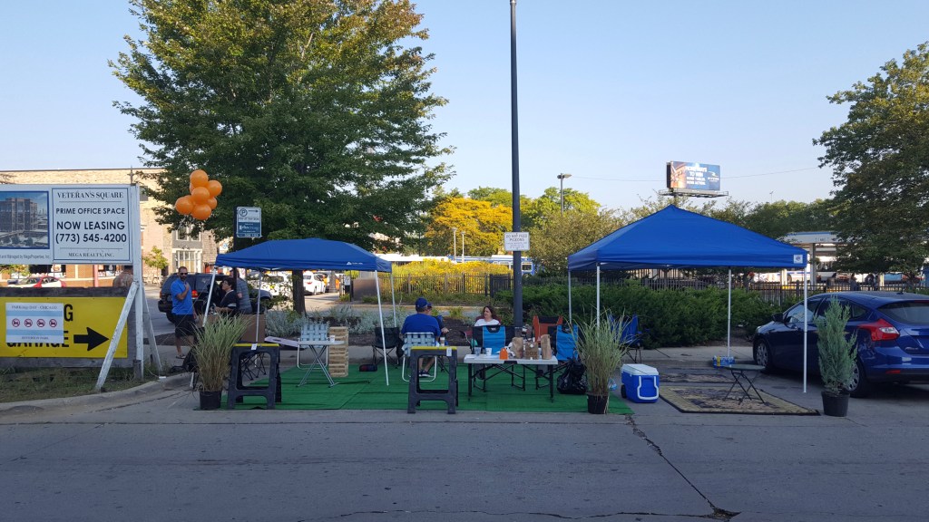 Eyes on the Street: PARK(ing) Day Celebration Takes over 3 Car Spots in Jefferson Park