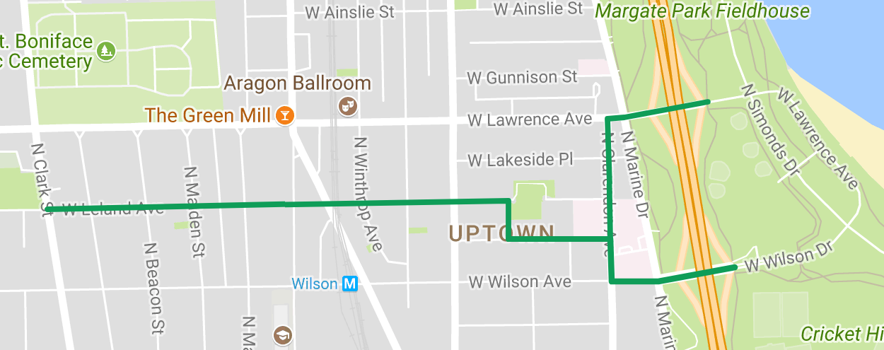 The route of the Leland Greenway. Image: Google Maps