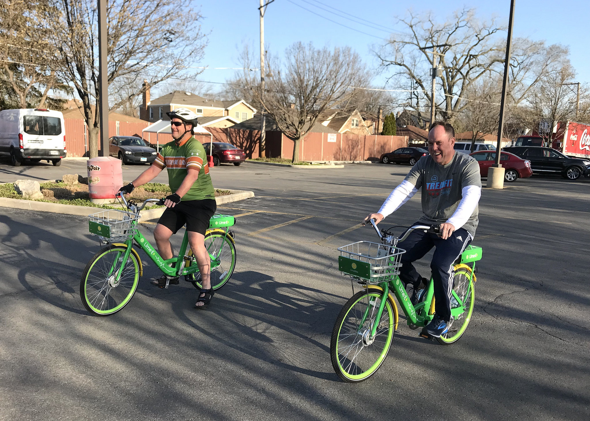 Beverly resident Luke Somerville and O'Shea take a test ride. Photo: John Greenfield