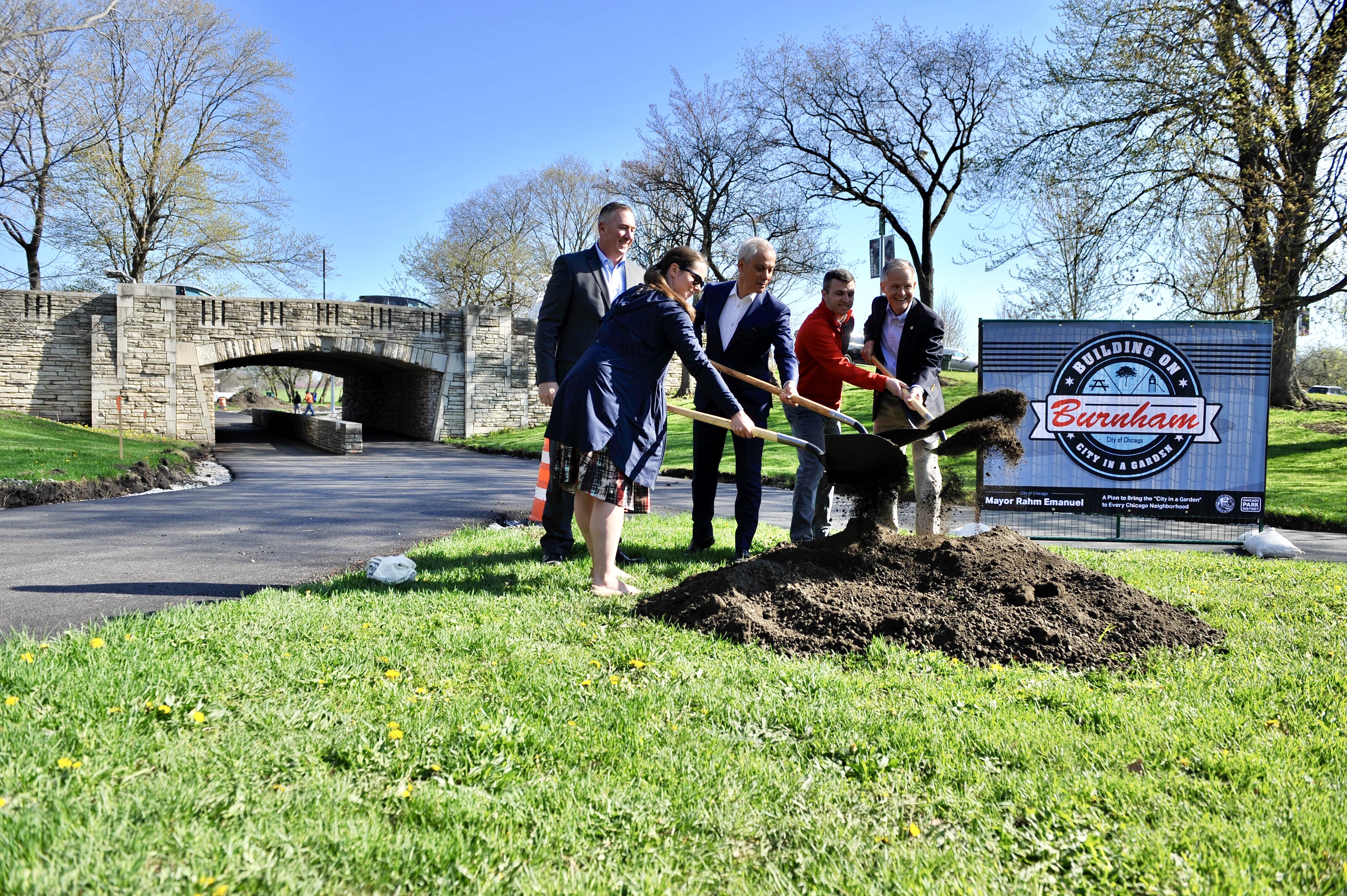City officials held a ground-breaking ceremony for the new trail segment on Monday. Photo: Chicago Park District