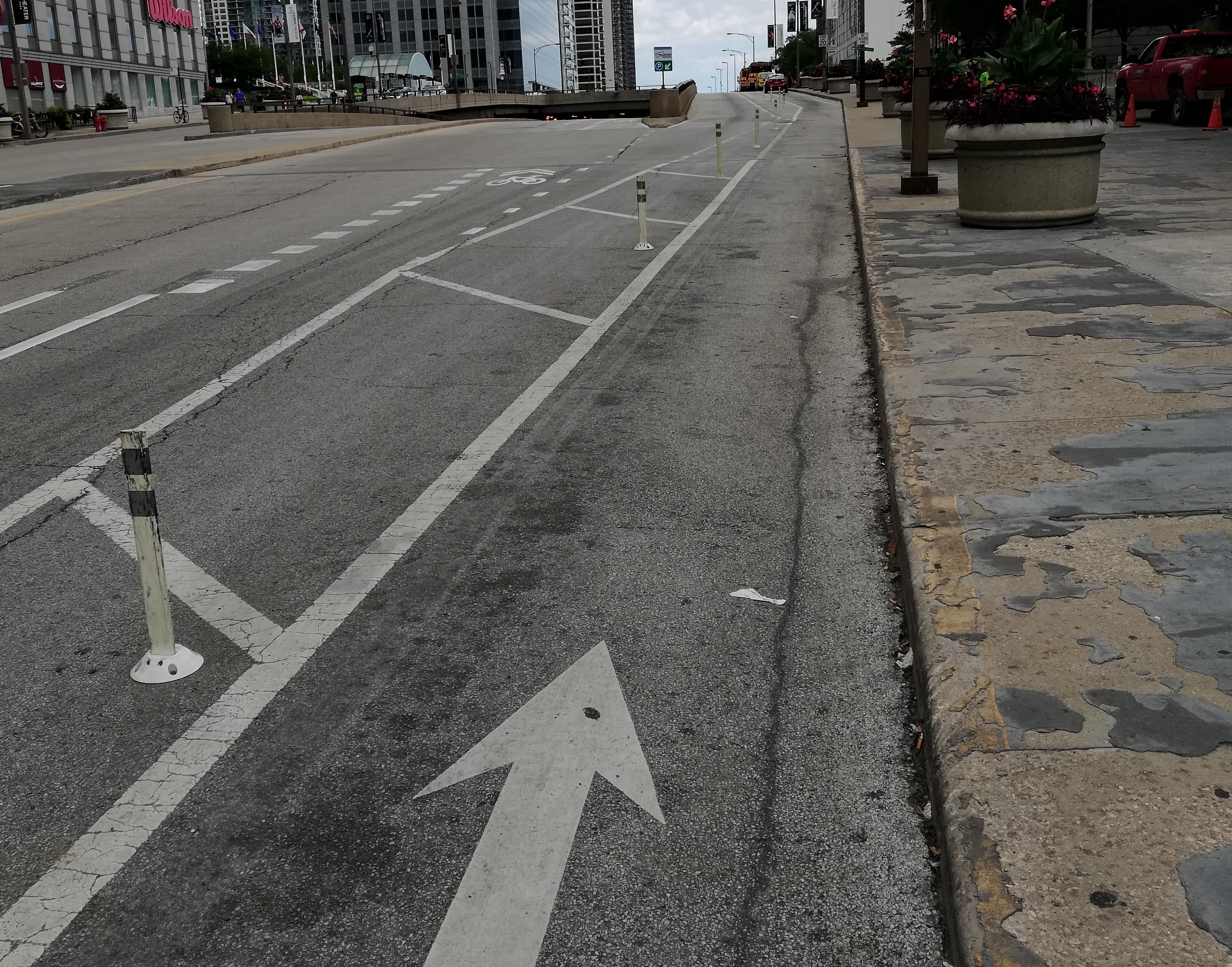The bike lane on Upper Randolph.
