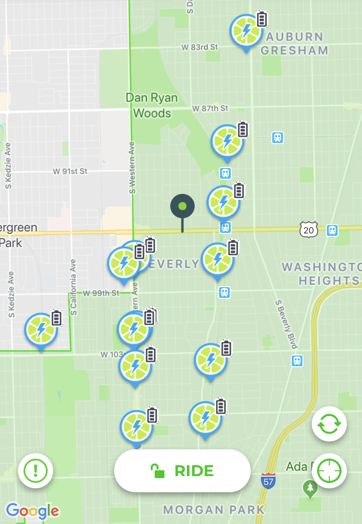 A screenshot of the Lime app shows bikes clustered in Beverly.