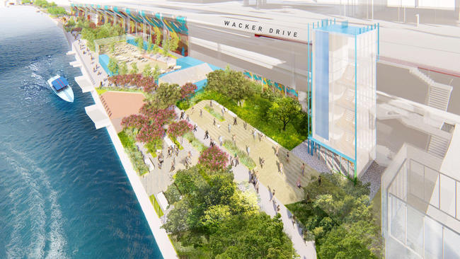 Details on Plans for the Riverwalk Between Michigan Avenue and the Lake
