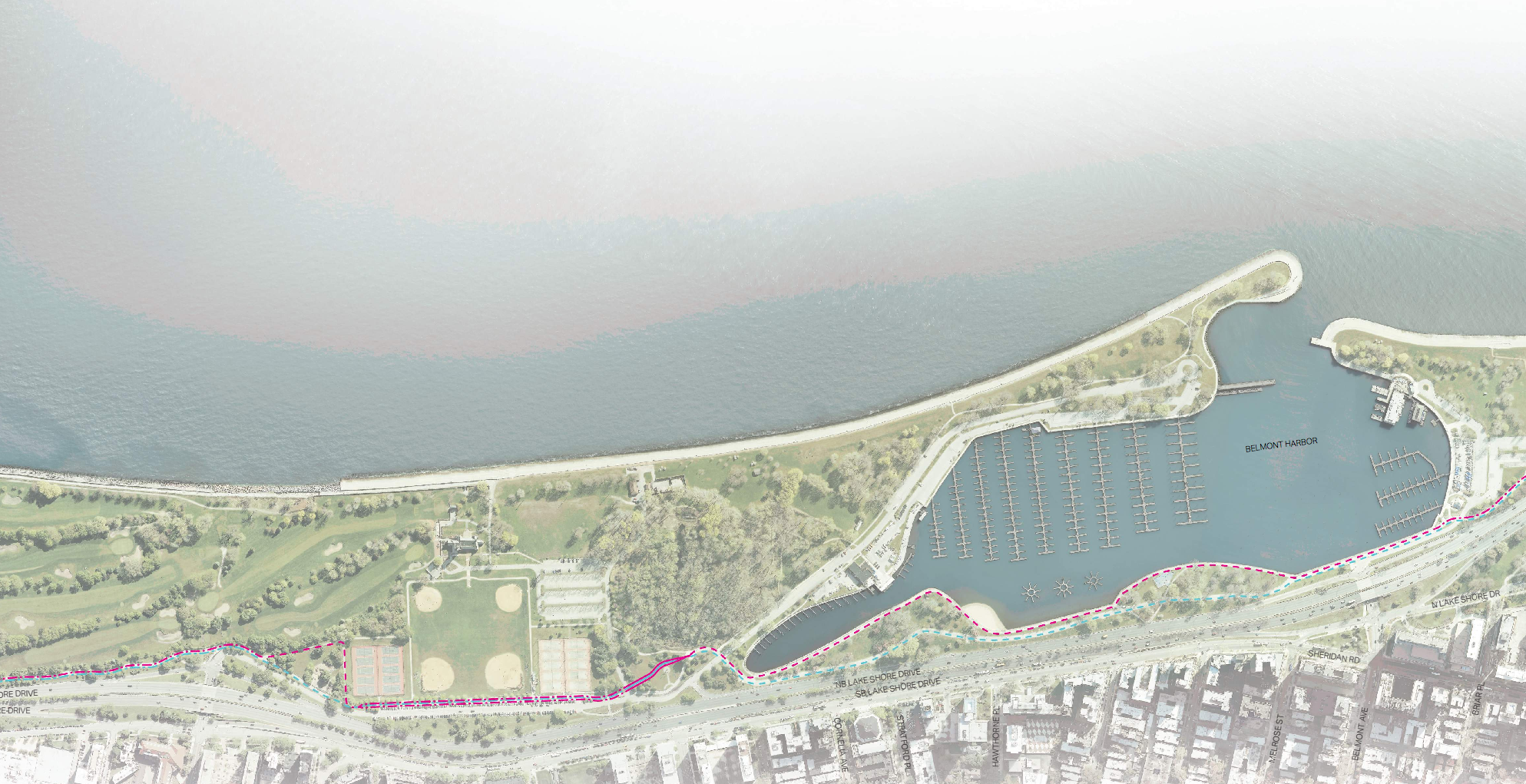 The plan near Belmont Harbor.