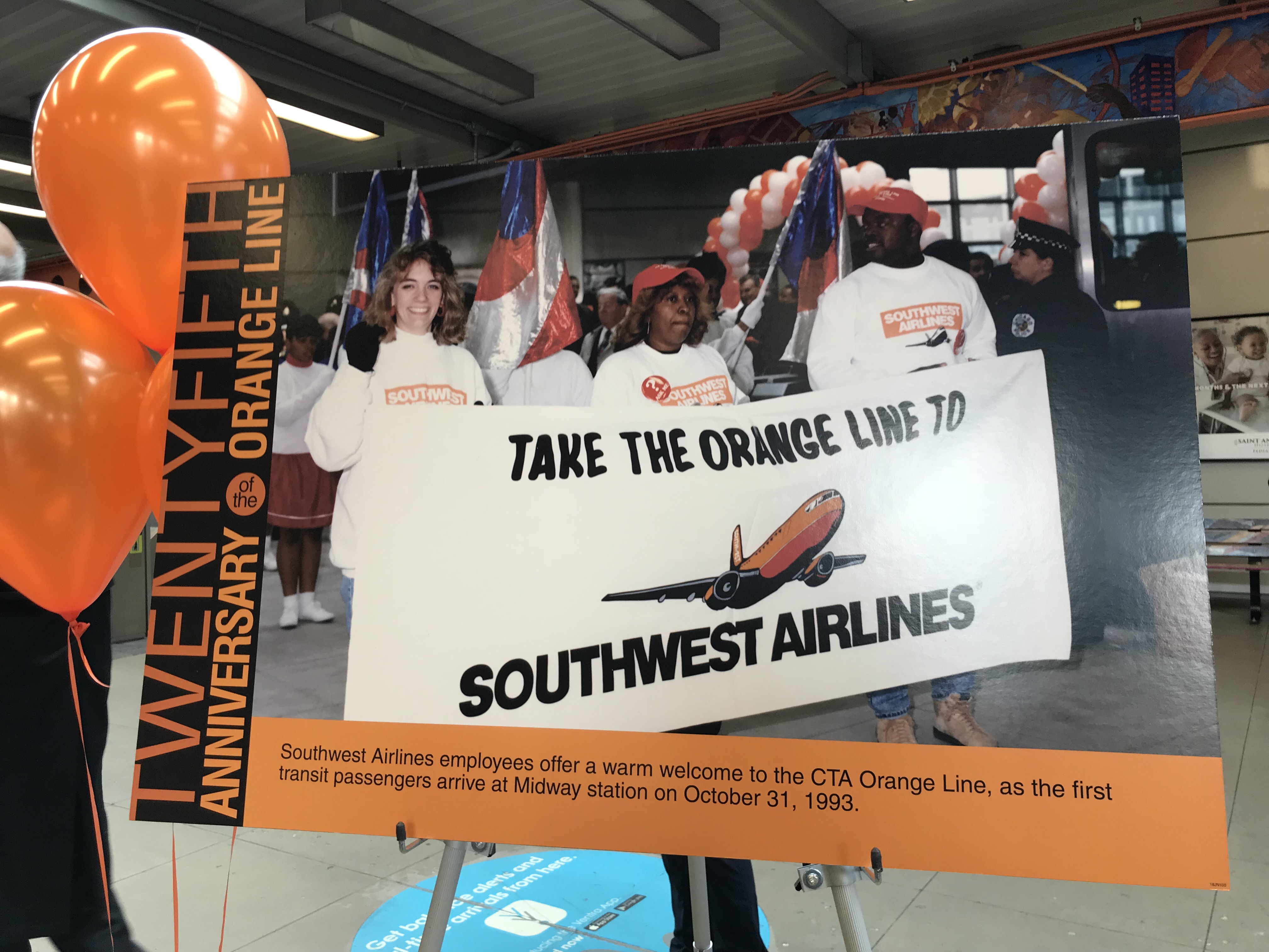 Southwest employees greeted the first Orange Line riders in 1993.