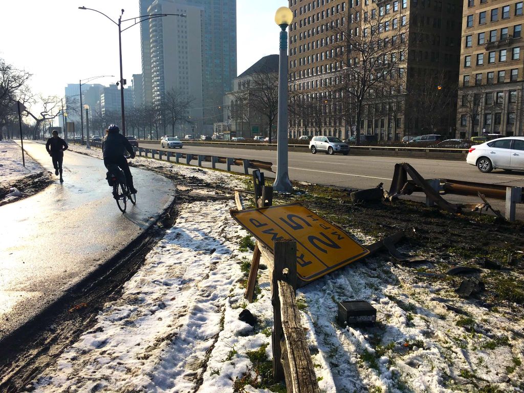 Second Car Crash on the Lakefront Trail in Lakeview in Two Weeks