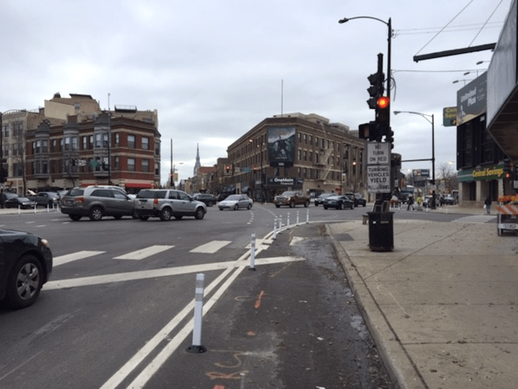 CDOT Does Paint-and-Post Safety Fixes at Belmont/Ashland/Lincoln