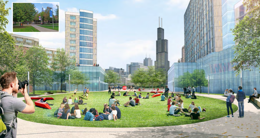UIC Plan Seeks to Make the Campus a Nicer Place to Walk, Bike and Hang Out