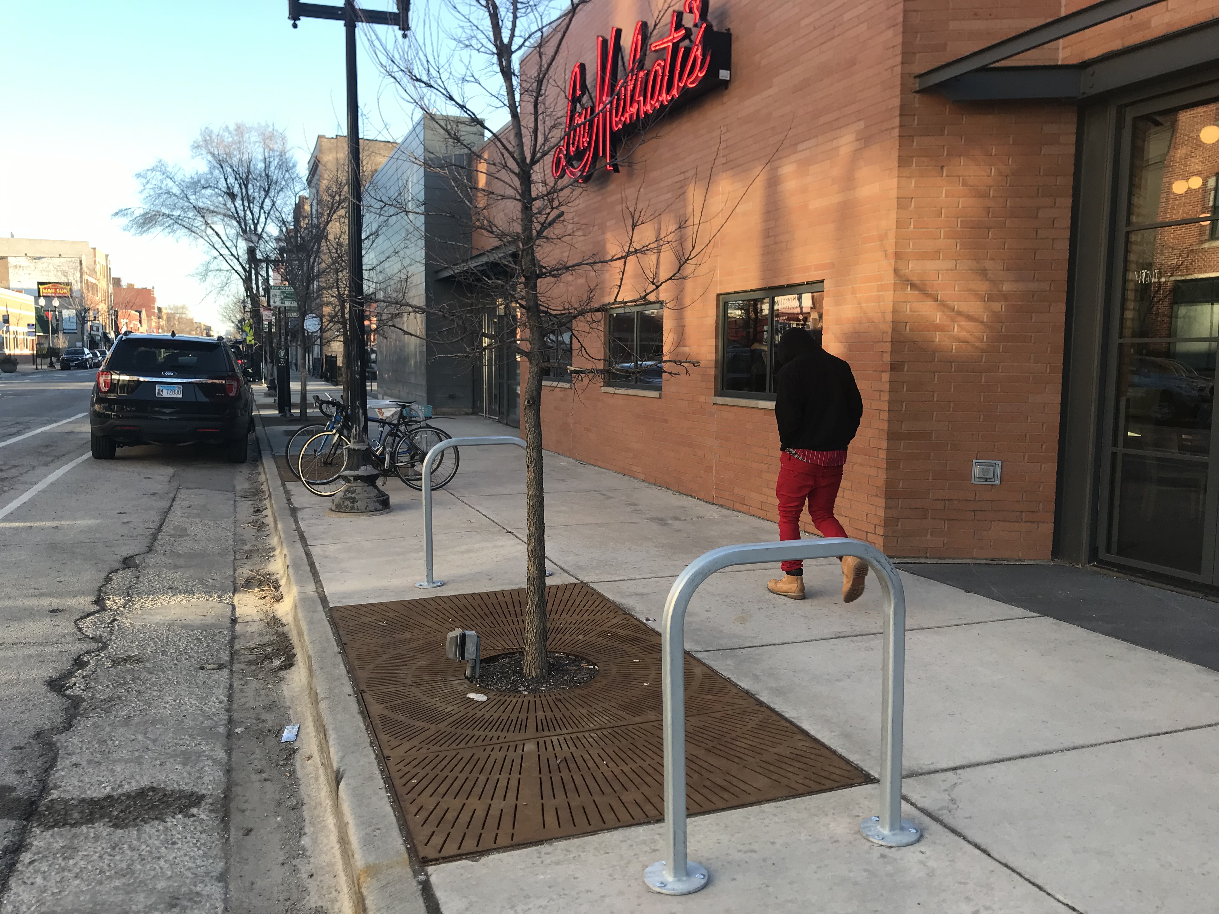 New galvanized racks in North Center. Photo: John Greenfield