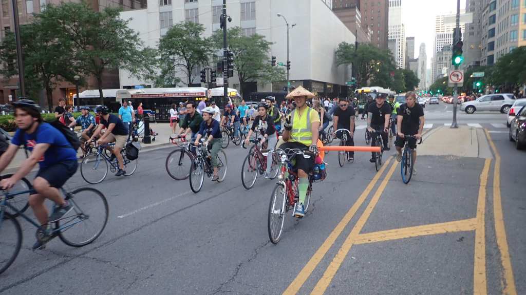 Friday’s Chicago Critical Mass Route Highlighted Dickens Greenway, Riverwalk Issues
