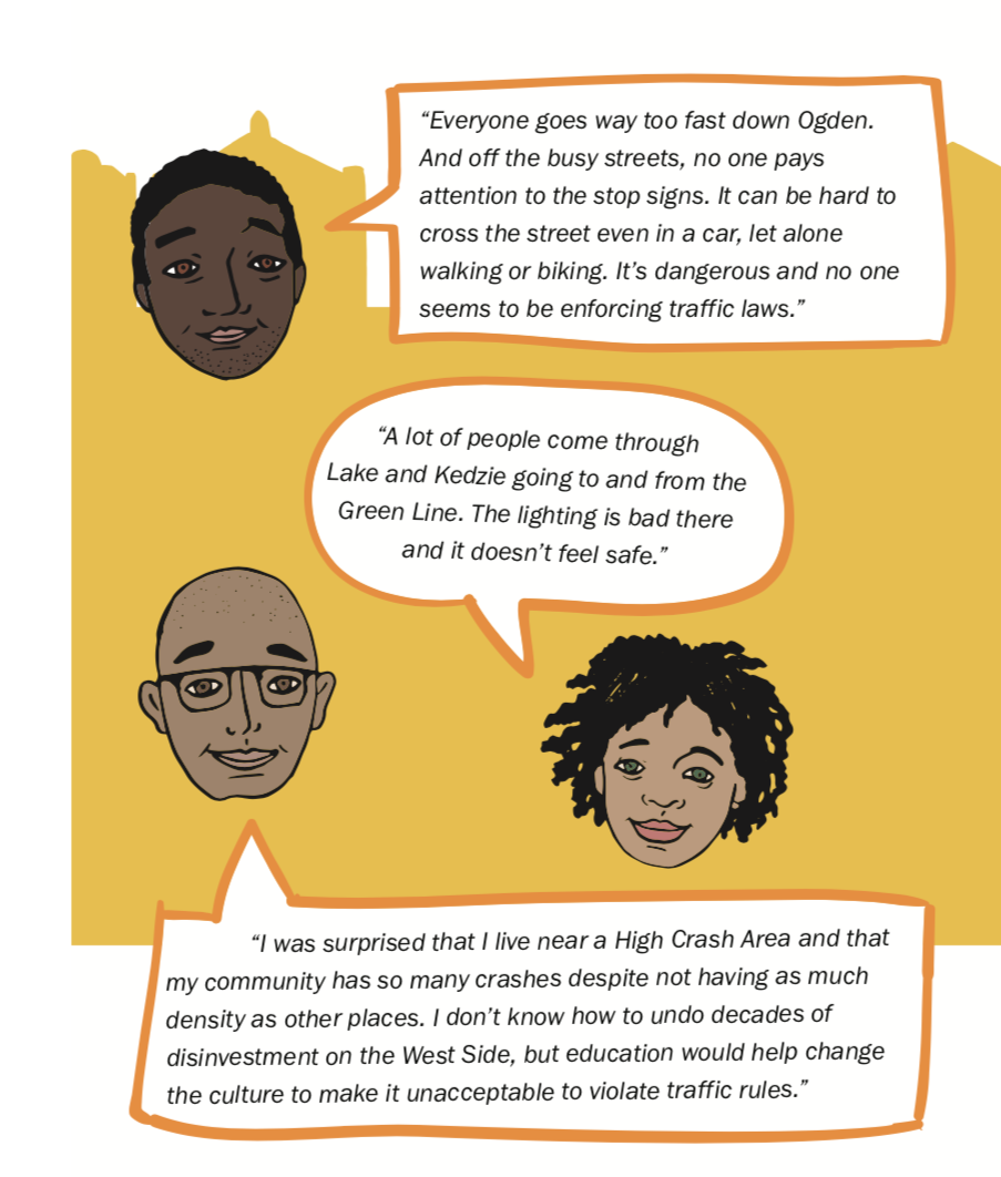 an image from the new plan with quotes from residents.