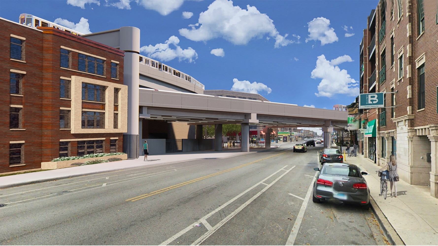 Rendering of the Belmont Flyover.
