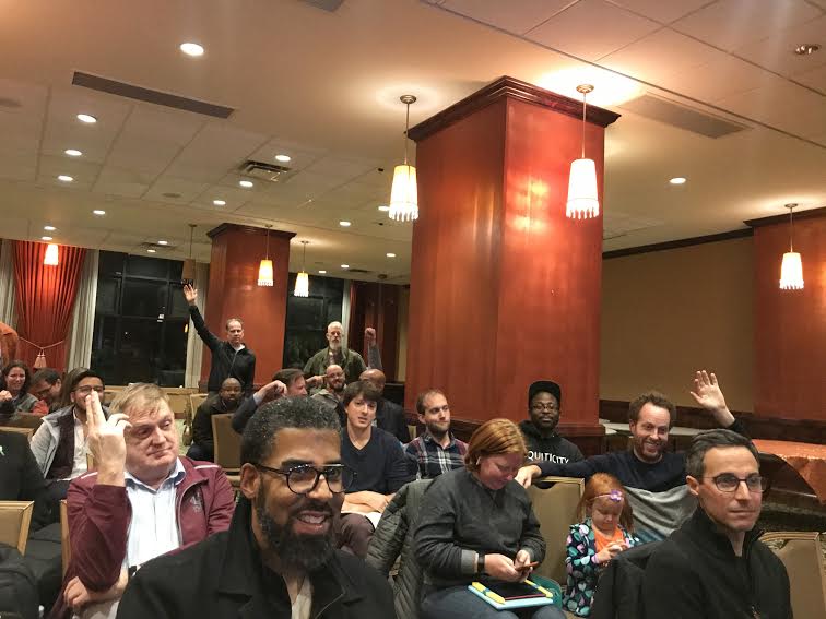 Most meeting attendees opposed King’s plan to turn Drexel bikeways into car parking