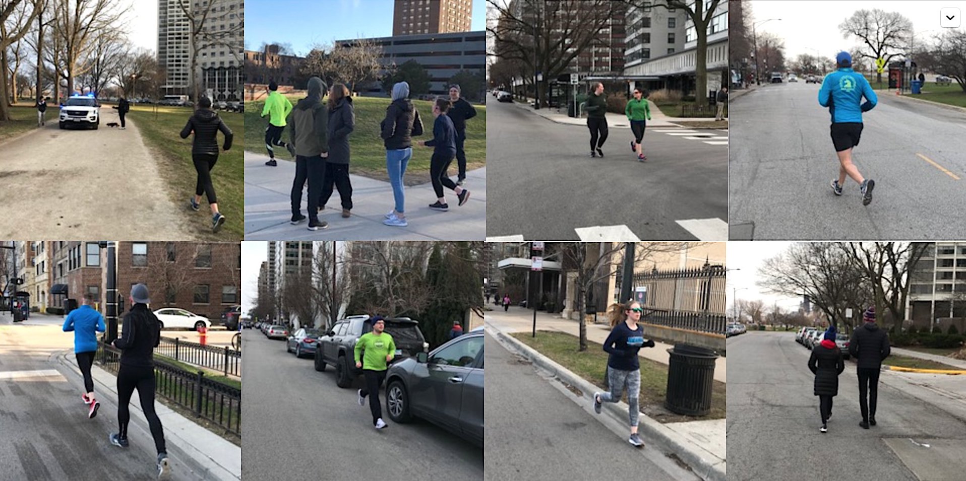 Last week, when the police were kicking people off trails in Lincoln Park, lots of people were running in the street to avoid crowded sidewalks. Image: John Greenfield