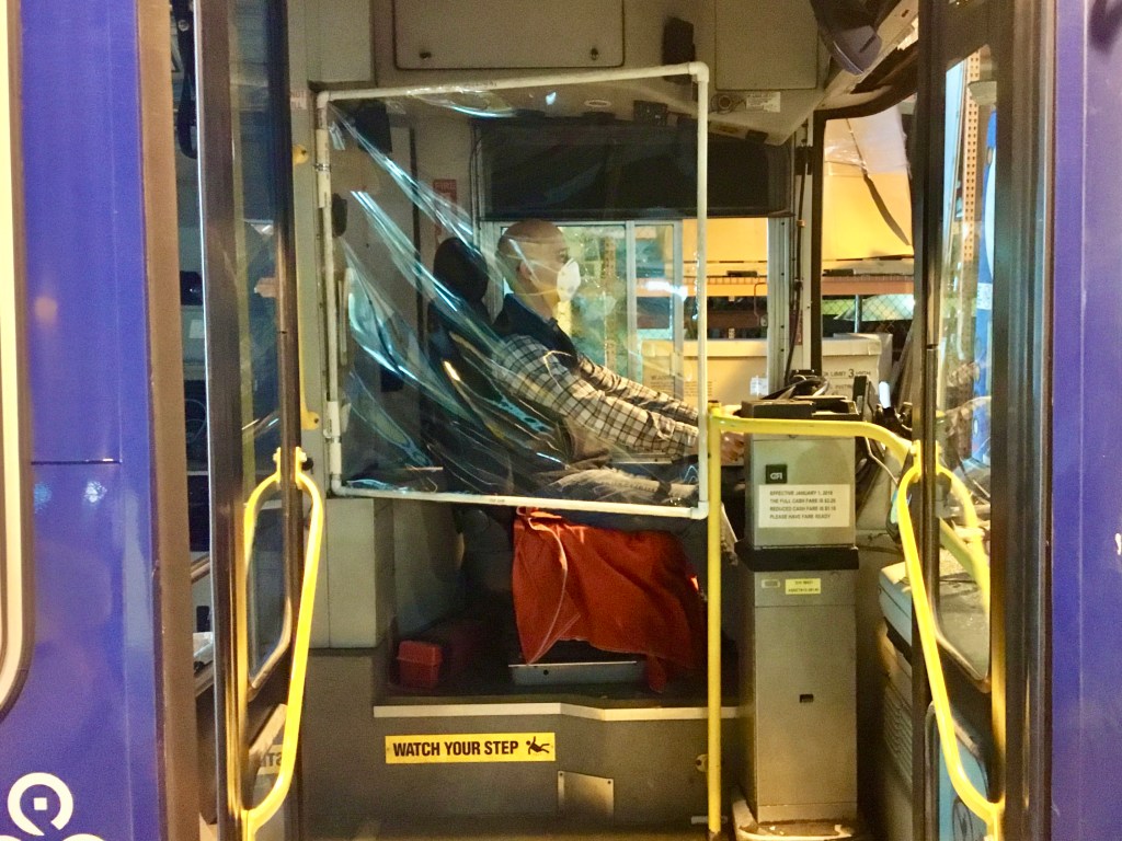 Pace’s latest pandemic strategy: waiving bus fares, MacGyvering protective shields for drivers