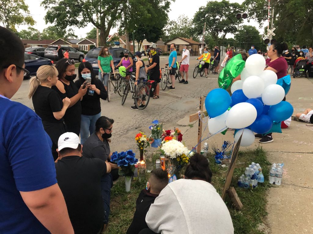 Family of Issac Martinez, 13, killed on his bike, were joined by cyclists at vigil