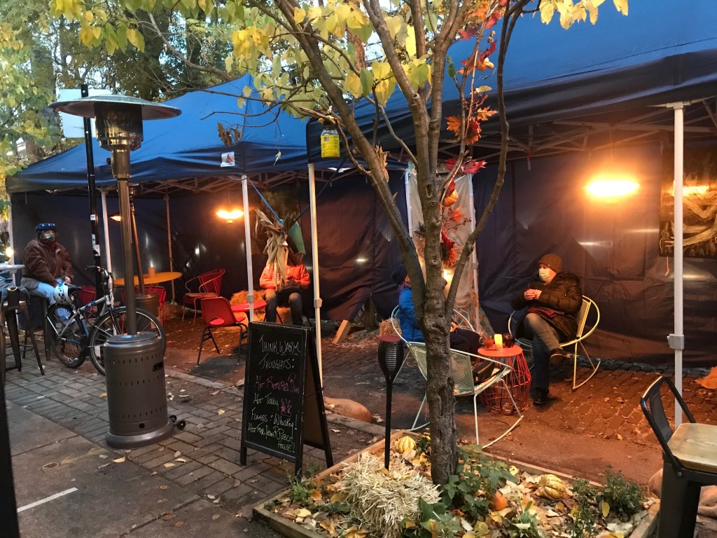 To help restaurants and bars survive winter, let’s make it easy to use car space for seating