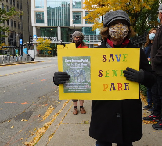 Construction has started to chop off 3 feet of Seneca Park for a turn lane
