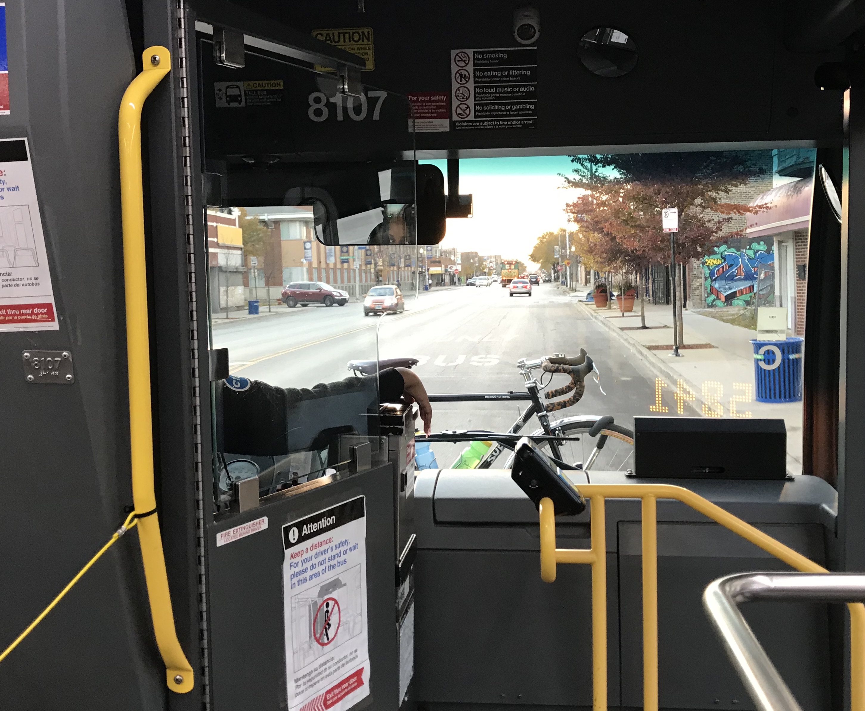 The view from inside the #22. Photo: John Greenfield