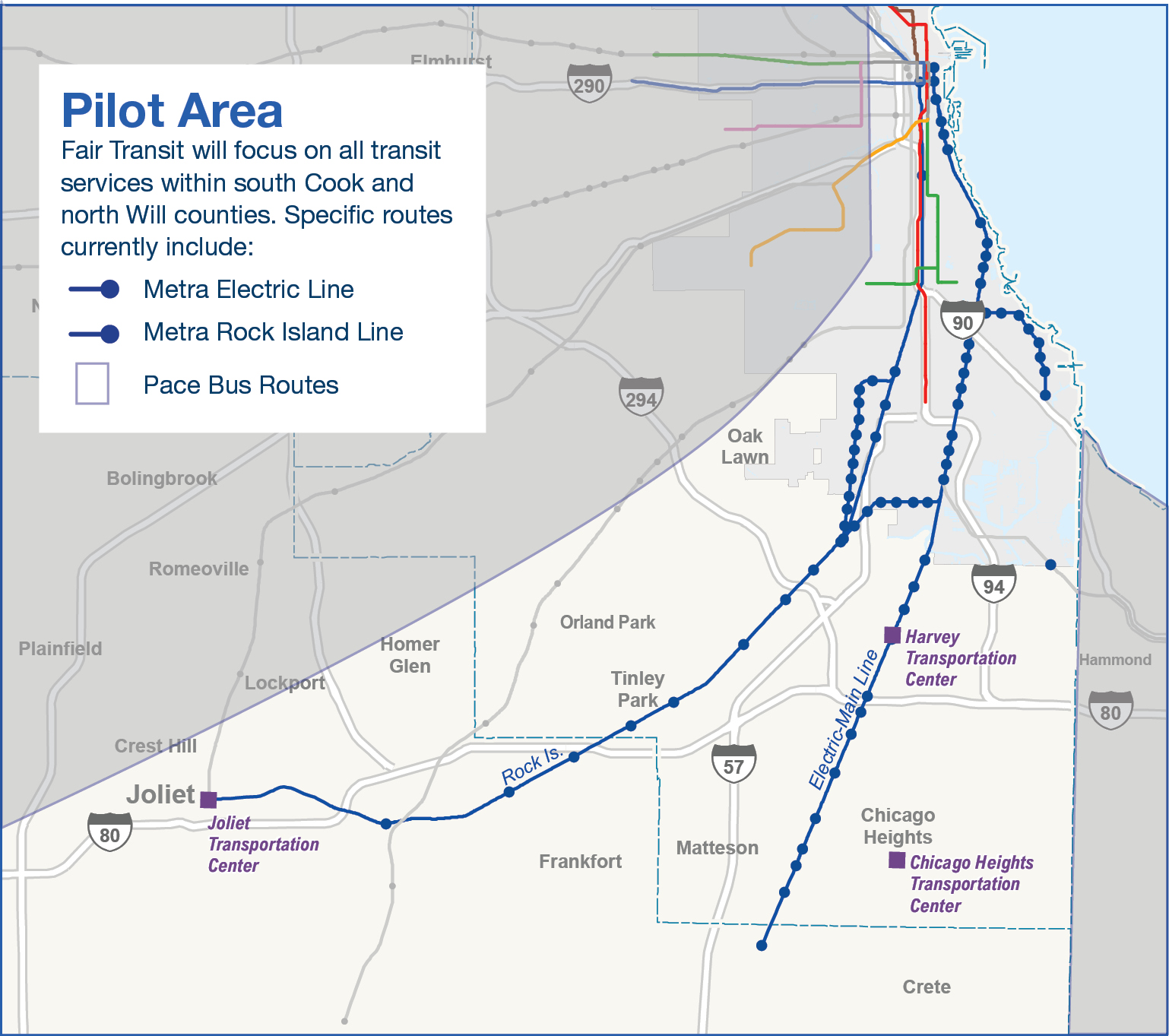 The Fair Transit South Cook pilot area.