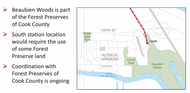The route will pass through a portion of Beaubien Woods.