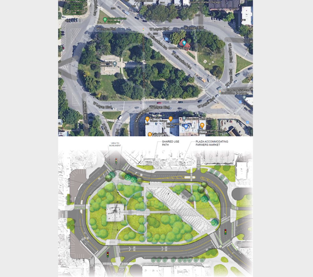 Logan Square bikeway plans are disappointing, but traffic circle remix is exciting