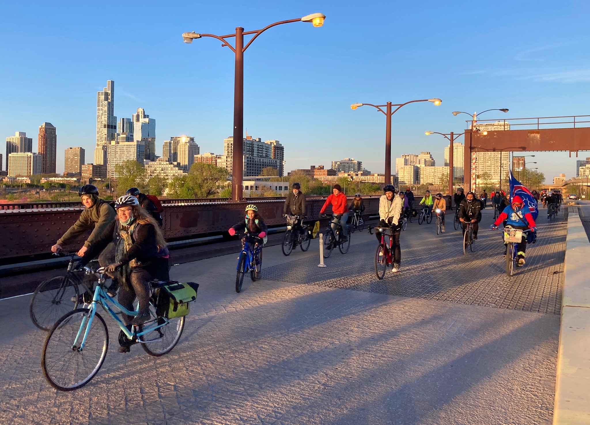 Last month's Chicago Critical Mass ride on the 18th Street bridge. Photo: John Greenfield