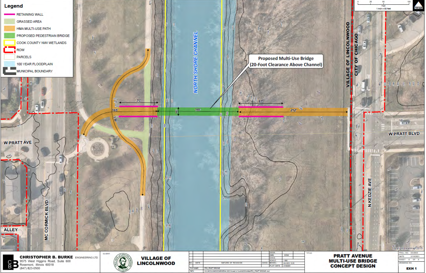 The design scope of the Pratt bridge. Image: Village of Lincolnwood