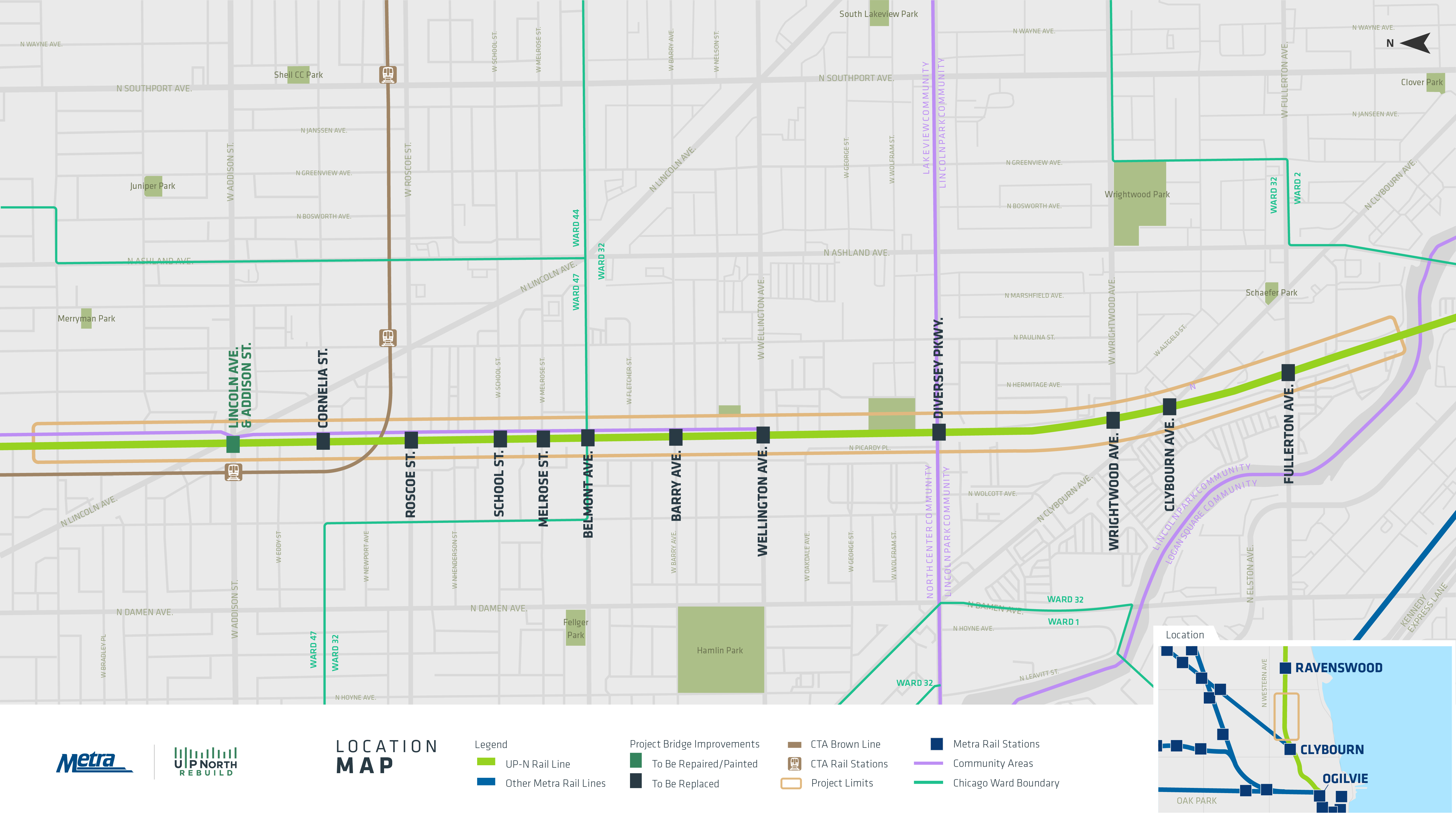 Locations of the bridges to be replaced.