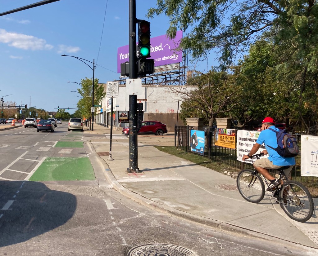 Clark bike lanes in Edgewater are coming along, but not without their issues