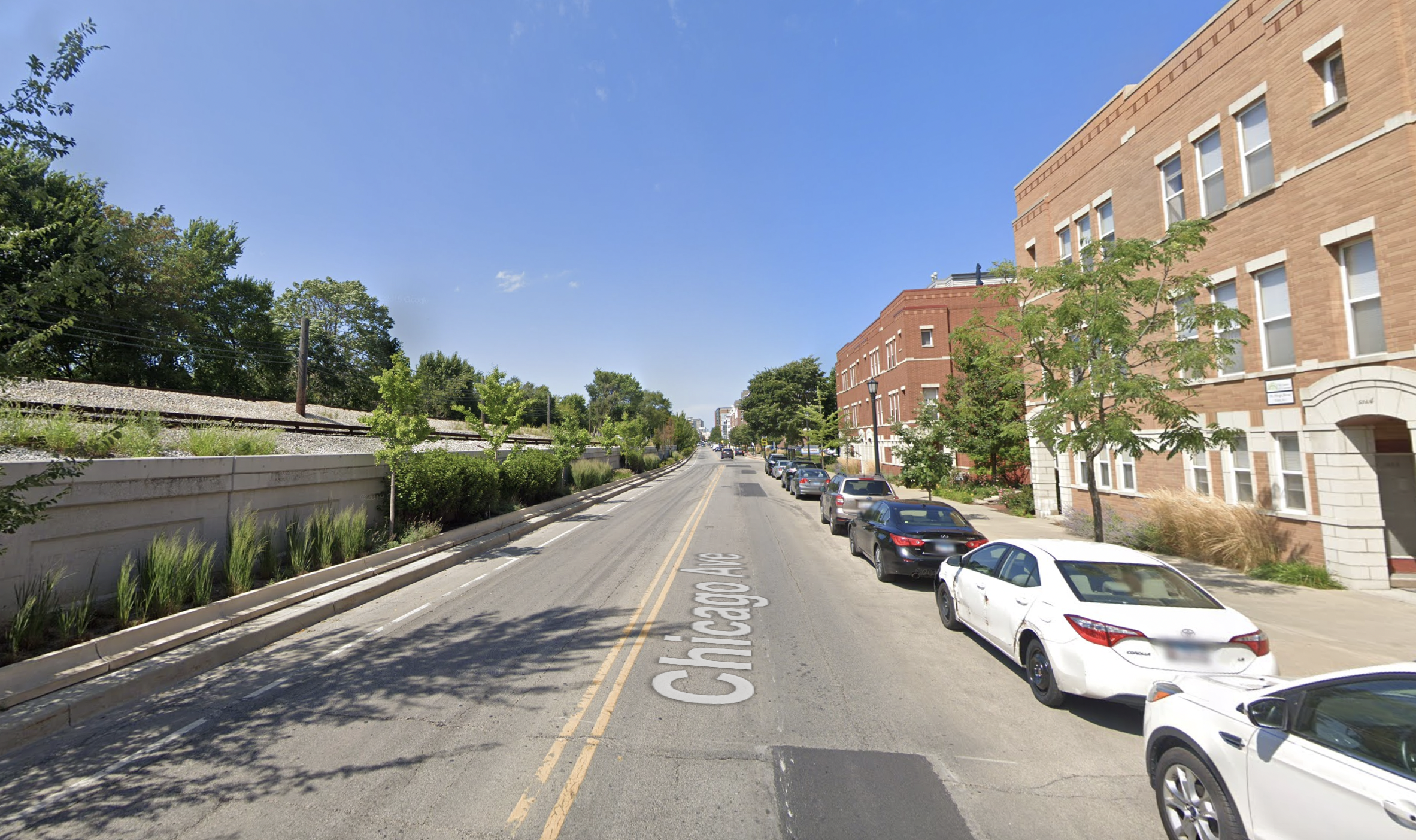 Chicago Avenue north of South Boulevard. Image: Google Maps