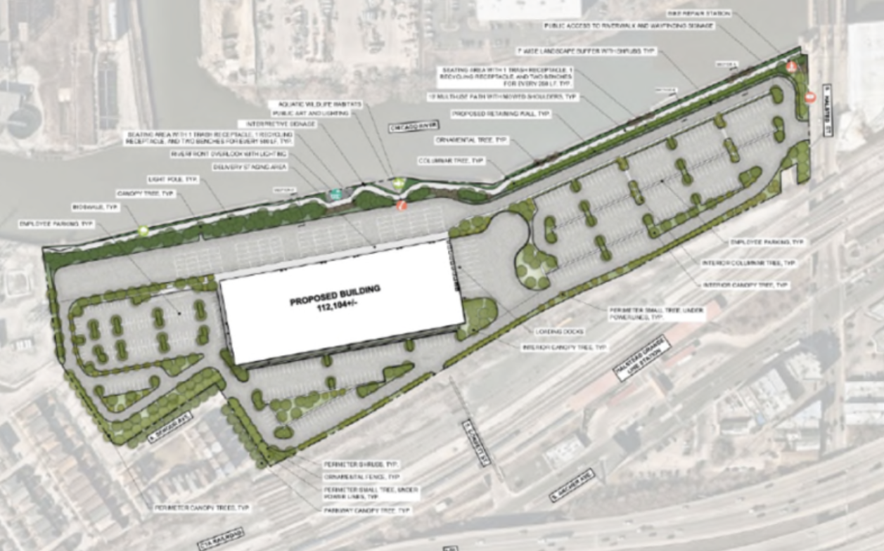 A site plan for the Amazon warehouse.