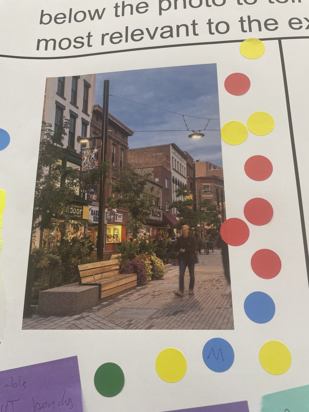 A pedestrianized streetscape received lots of votes from attendees.