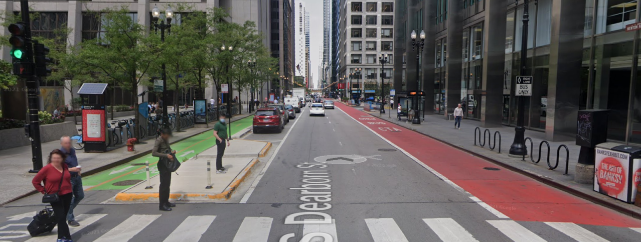 Dearborn St. and Monroe St. Image: Google Street View