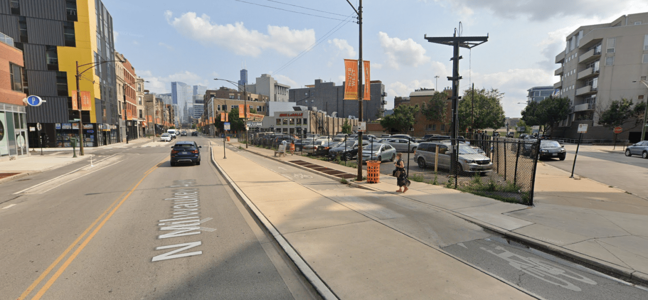 Milwaukee Ave. and Carpenter St., 2021. Image: Google Street View