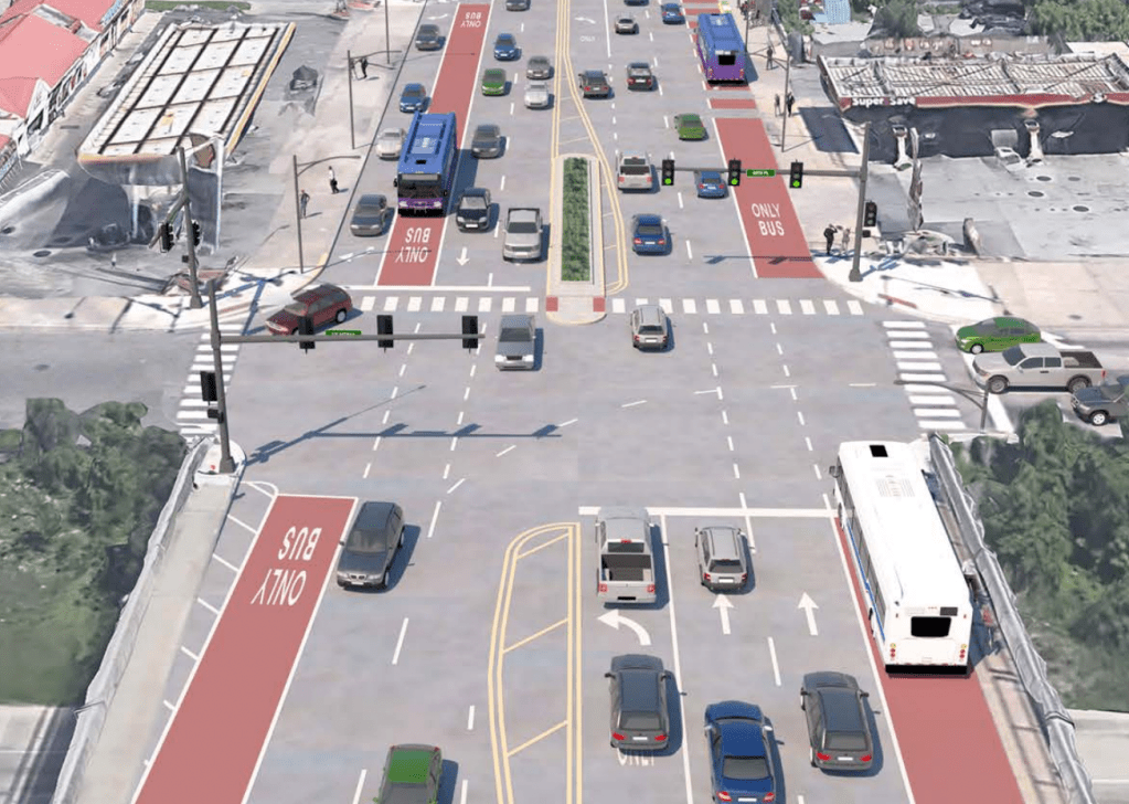Unfortunately, most bus lanes have been removed from Pace South Halsted Pulse plan
