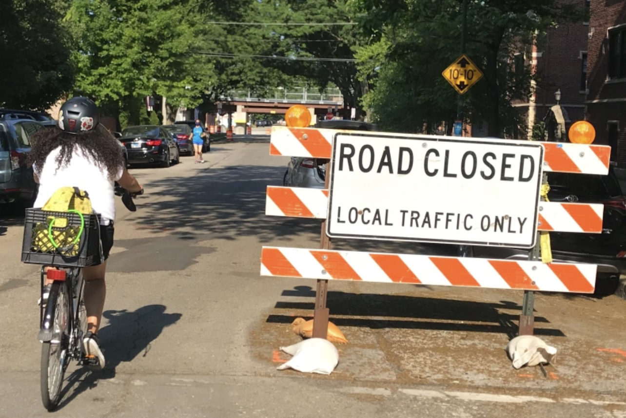 The Leland Slow Street treatment. Photo: John Greenfield