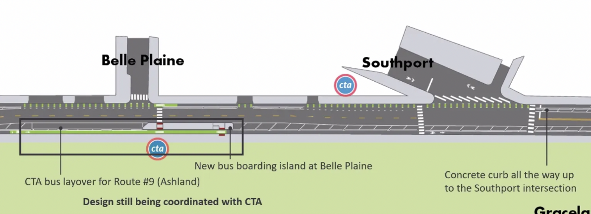 The project area at Berteau and Southport (1400 W.) Click to enlarge. Image: CDOT