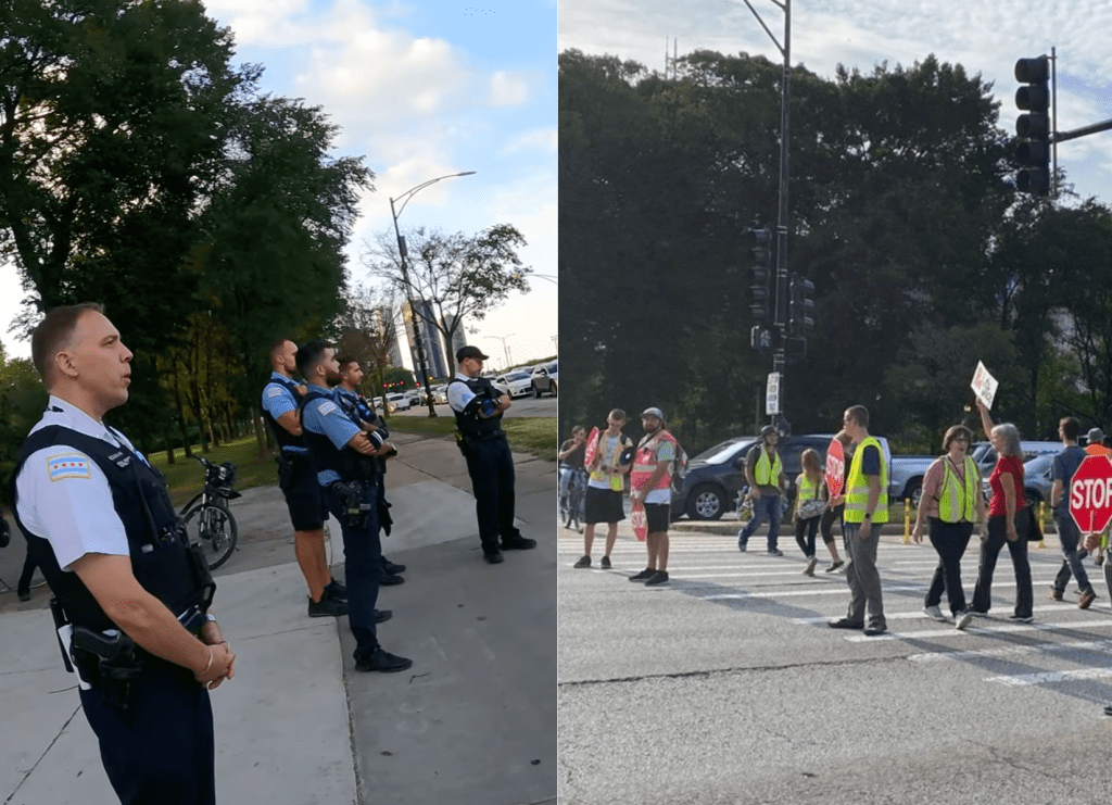 Volunteers protect pedestrians from DLSD red light scofflaws, CPD enables the lawbreakers