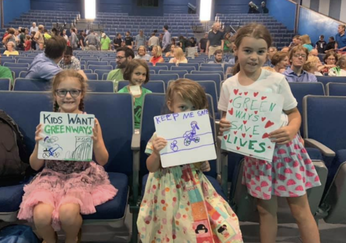 Young attendees at the Dickens Greenway meeting in August 2019. Photo: Rebecca Resman