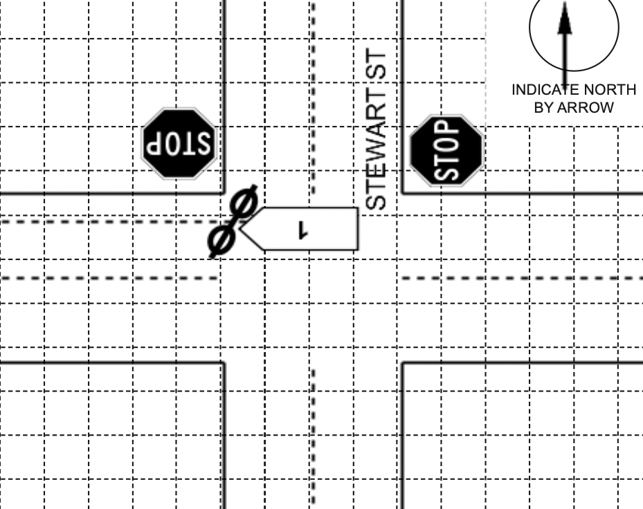 Diagram of the collision from the traffic crash report.