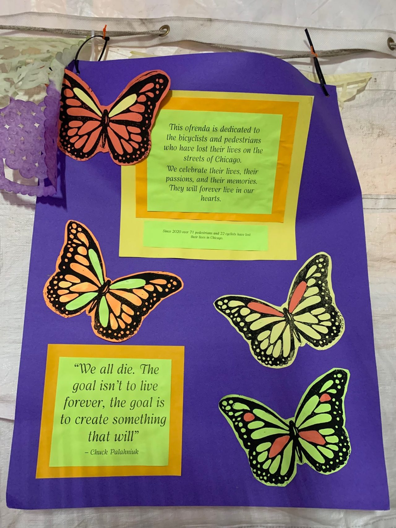 Messages on the altar. Photo: Sharon Hoyer