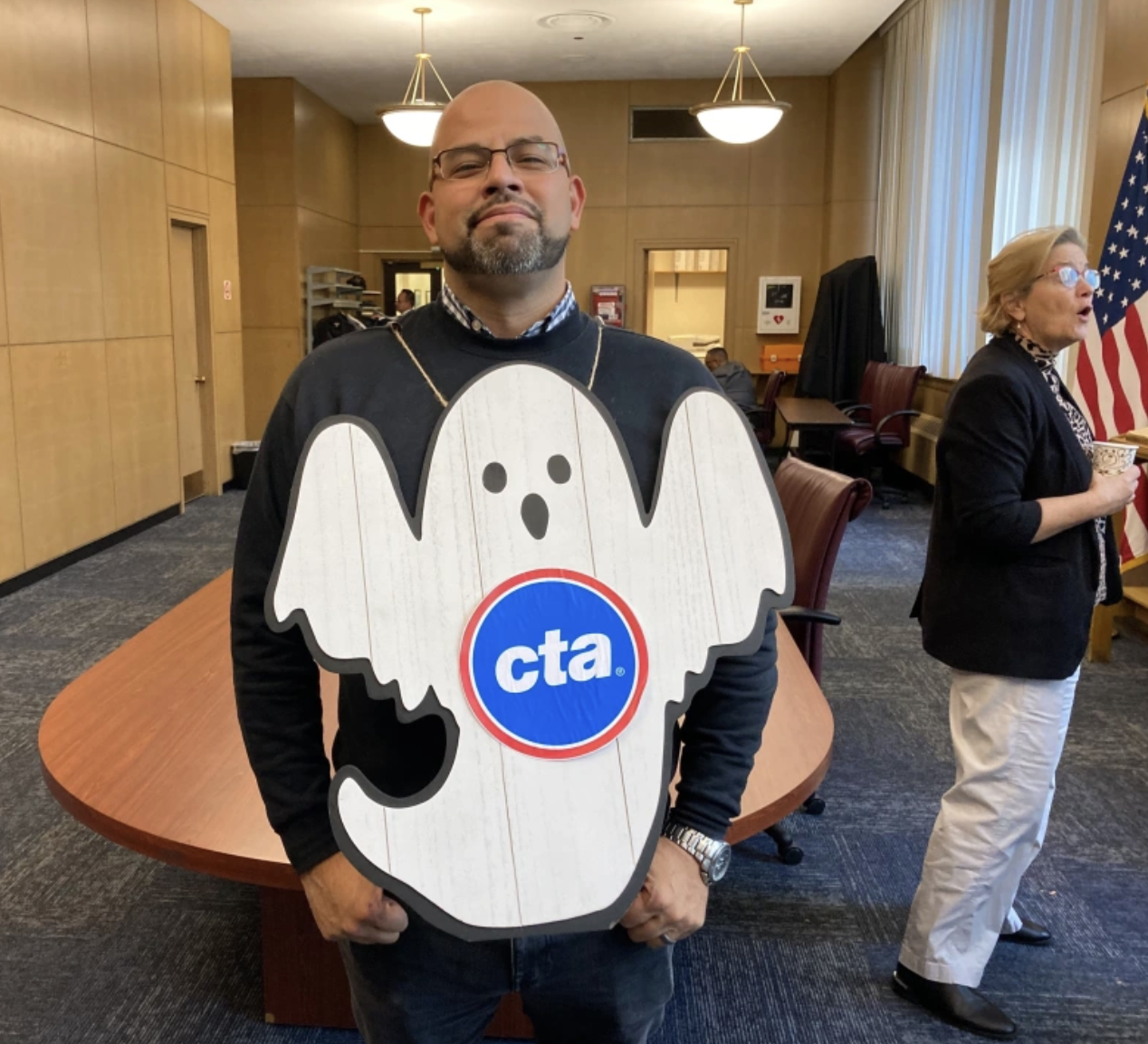 Andre Vasquez in his ghost outfit. Photo: John Greenfield