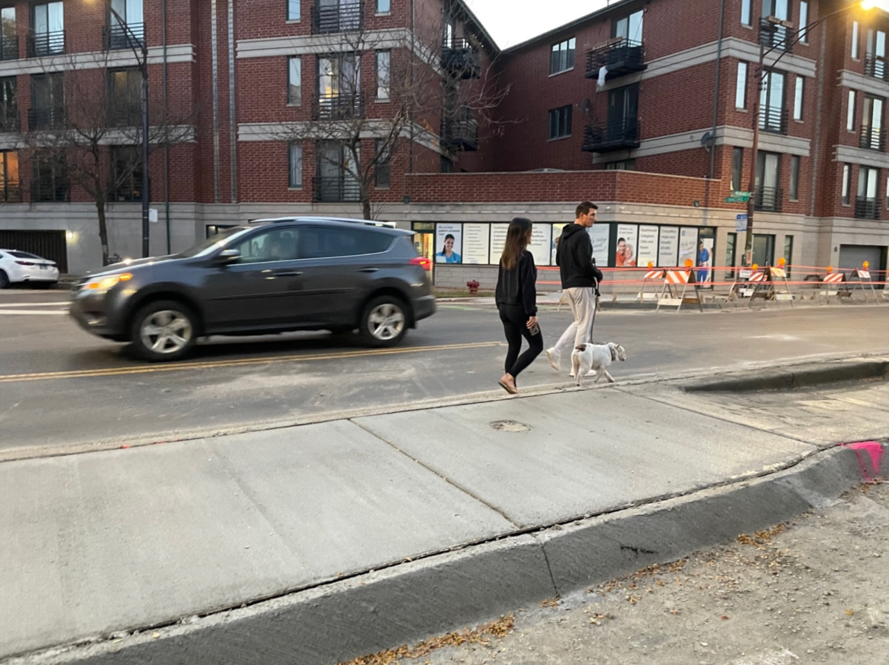 As of early November, the two bus islands at Milwaukee/Racine were a barrier to crossing Milwaukee. Photo: Steven Vance